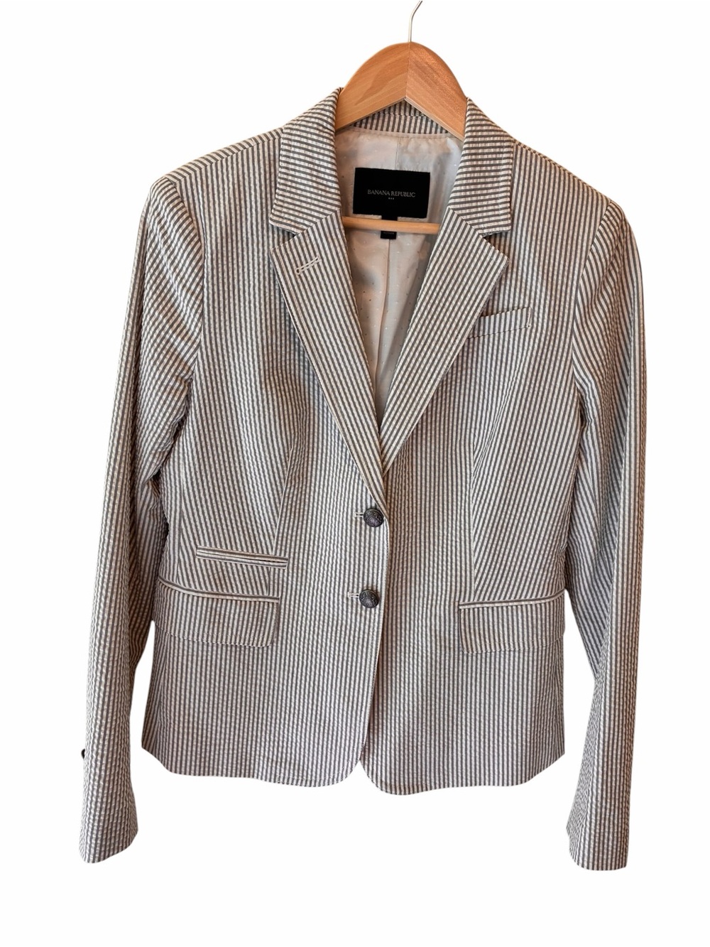 Banana Republic Pinstripe Seersucker Blazer